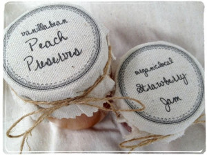 Personalized Mason Jar Lid Covers (on Canvas): Canning Labels ...