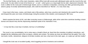 essay on Book review on Trainspotting