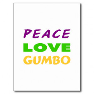 PEACE LOVE GUMBO POSTCARDS