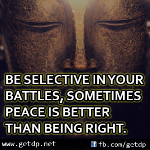 BE SELECTIVE IN YOUR BATTLES, SOMETIMES PEACE IS BETTER THAN BEING ...