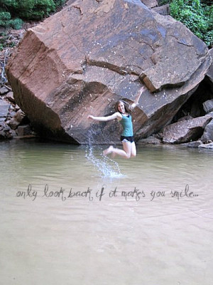 jump, jumping, memories, past, quote, smile, splash, water