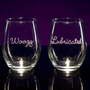 Funny Wine Glass Sayings Tipsy stemless wine glass