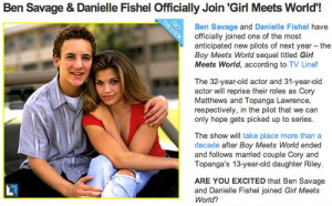 Girl Meets World news, if it weren't for them I wouldn't have given ...