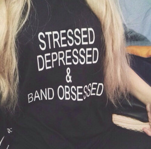 Stressed Depressed Boy Band Obsessed Crop Tank Top Funny Slogan