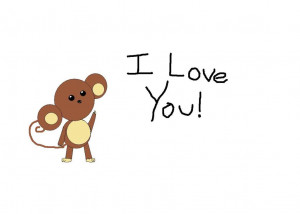 babe a cute monkey say i love you keep calm because i love you
