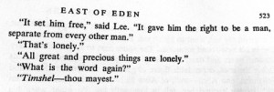timshel [east of eden] once of my all time favorites.