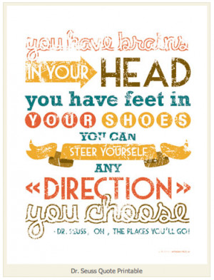 Being a huge Dr. Seuss fan, this free printable with a quote from the ...