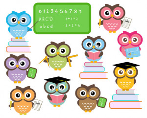 BUY 2 GET 2 FREE Cute Owls At School by DennisGraphicDesign