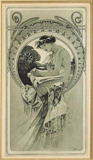 Alphonse Mucha... I can use this with the Ann Dillard quote I want for ...
