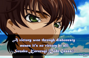 Anime quotes about victory through honest means.