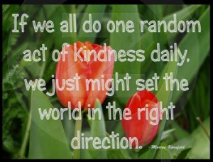 If we all do one random act of kindness daily. We just might set the ...