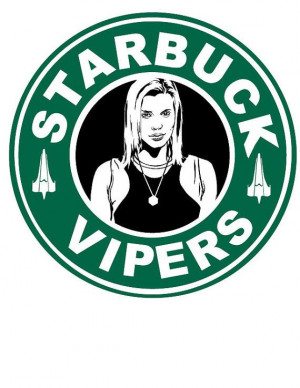 Starbuck Starbucks logo Battlestar Galactica by xMURDERWEARx, $13.00