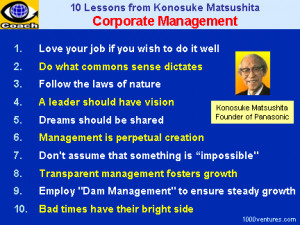 Corporate Management: 10 Lessons from Konosuke Matsushita