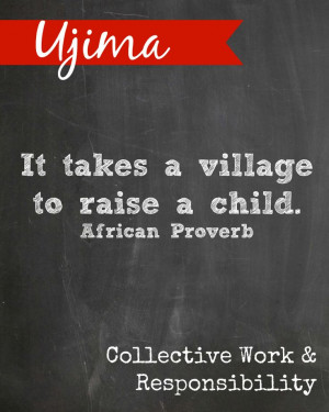 Kwanzaa printable. Ujima means Collective Work & Responsibility.