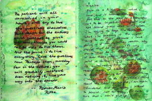 My Water Lily page.I did a watercolor splatter technique that reminded ...