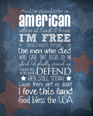 God Bless the USA Free Printable