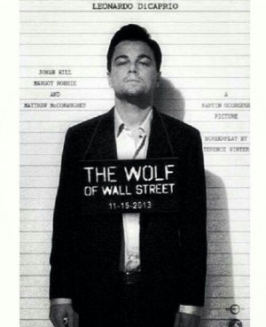 leonardo dicaprio wolf of wall street movie poster mug shot