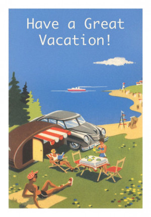 Family Camping by Ocean, Have a Great Vacation