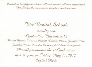 Congratulations, 2012 Graduates! 2012 Graduation Invitation