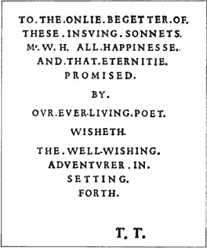 illiustration of dedication of the sonnets