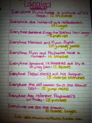 Tangled Movie Quotes Disney Tangled movie workout!