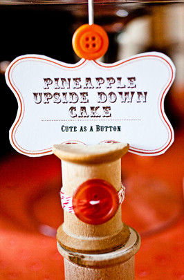 ... buffet cards are so genius! Using buttons, spools and twine! Source