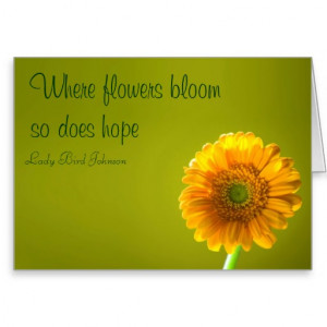 Card with Quote - Yellow Daisy Gerbera Flower