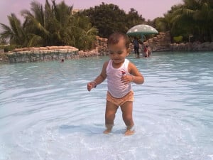 Cute And Beautiful Baby Girl Picture In Water Park