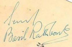 Basil Rathbone Cut Signature