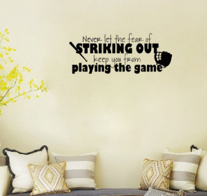 Baseball Softball Wall vinyl wall quote for home(China (Mainland))