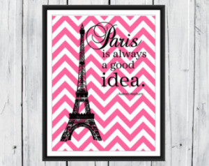 ... Good Idea Print - Dorm Decor - Audrey Hepburn Quote - Chevron Print