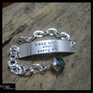 Hand Stamped Sterling Custom Bracelet - names, words, quotes ID Style