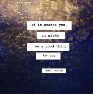 If it scares you, it might be a good thing to try - Seth Godin