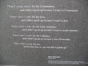 Quote at Holocaust Memorial in Boston, MA