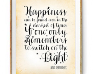 Harry Potter Art Print in Cursive - Albus Dumbledore Quote - Happiness ...
