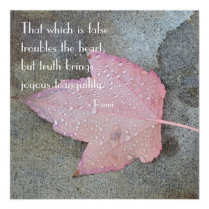 Rumi Quote Pink Leaf Poster print