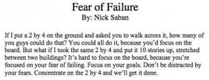 Fear of Failure - Nick Saban