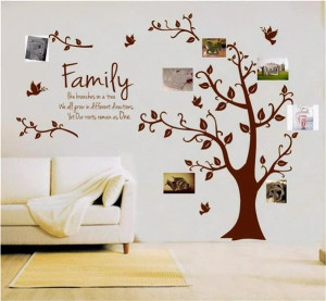 Details about Family Tree Wall Sticker Quote Roots Birds Mural Art ...