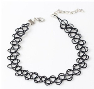 Black Stretch Henna Tattoo Choker Collar Necklace Vintage Jewelry ...