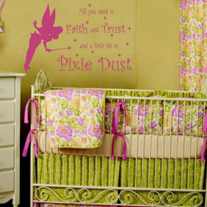Faith Trust And Pixie Dust Fairy Princess Wall by FleurishWalls, $24 ...