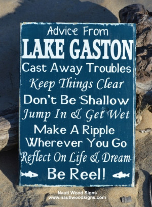 ... lake signs, lake life, wooden plaque, lake decor and advice from a