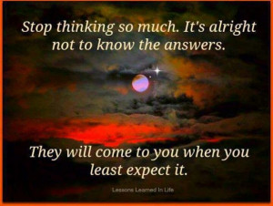 Lean not on your own understanding....