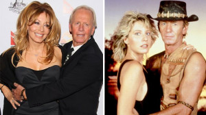 Linda Kozlowski and Paul Hogan today (left) and the couple in 1986 ...