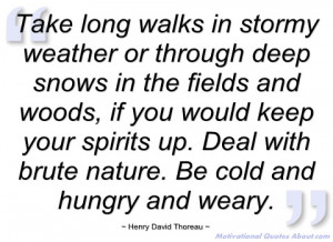 take long walks in stormy weather or henry david thoreau