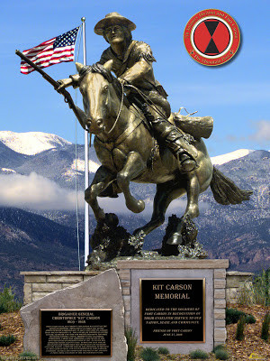 The statue of Kit Carson on the Capitol grounds.