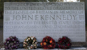 ... quote used on the tablet comes from President Kennedy's inaugural