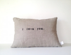 Love You Linen Quote Pillow - Lumbar Pillow