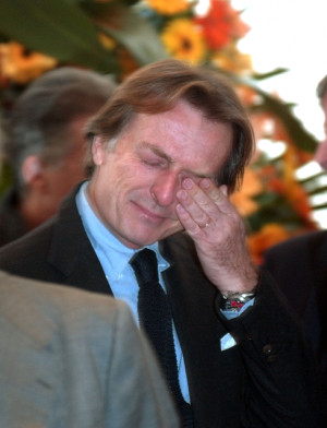 Luca Cordero di Montezemolo piange al funerale di Gianni Agnelli