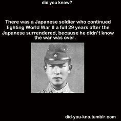 Hiroo Onoda was a Japanese soldier who continued fighting WWII for 29 ...