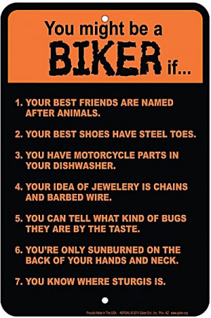 you might be a biker if funny metal sign ga printed metal sign with ...